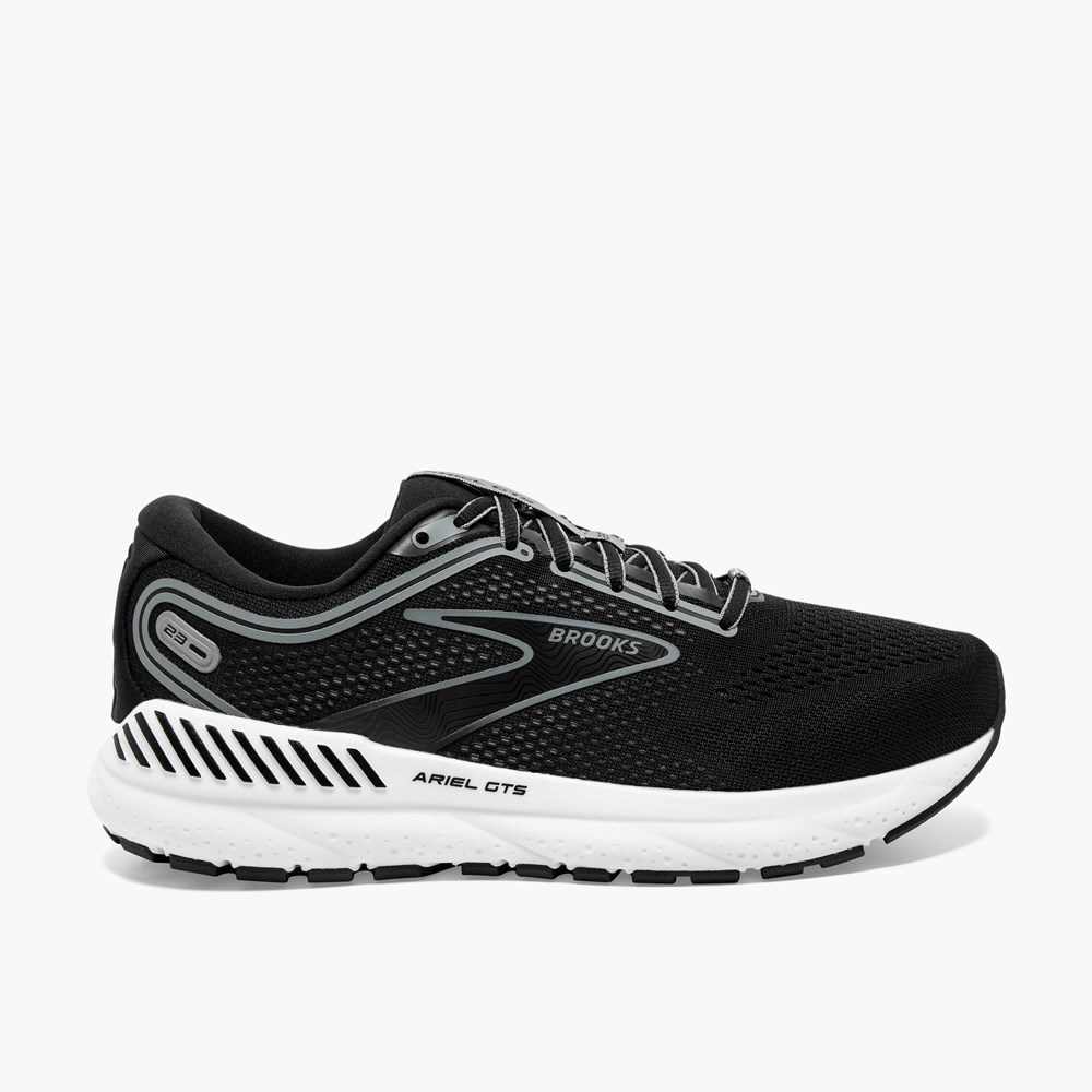 Chaussures Running Route Brooks Ariel GTS 23 Noir Grise Blanche Femme | PDL-3109687